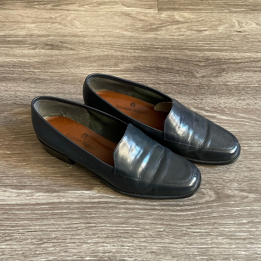 Vintage Etienne Aigner blue loafers